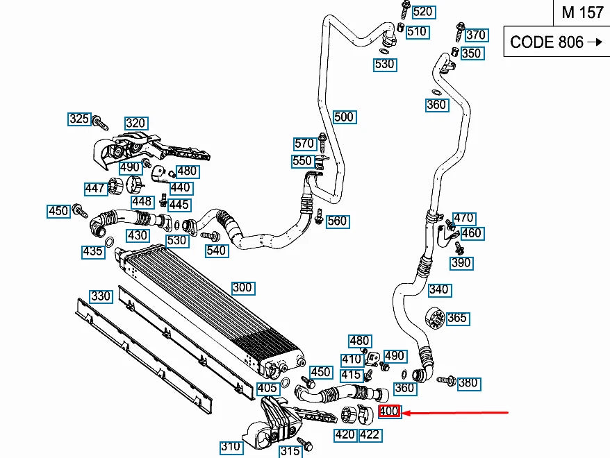 NEW MERCEDES-BENZ GLE W166 LEFT OIL COOLER OIL LINE A1665002388 ORIGINAL
