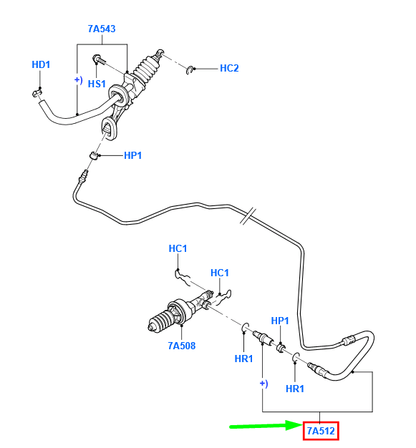 new ford transit mk3 clutch master cylinder tube rhd 1526564 original