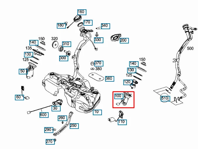 NEW MERCEDES BENZ C W204 FUEL TANK LEFT SUCTION JET PUMP A2184700994 ORIGINAL