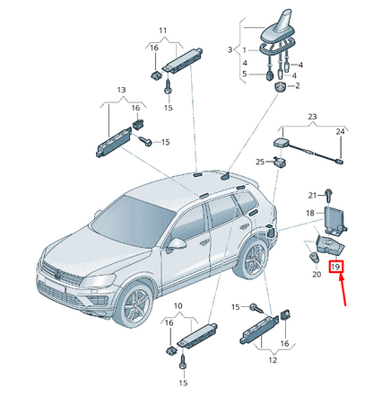 NEW VW TOUAREG 7P MK2 AERIAL RETAINER 7P6035595 ORIGINAL