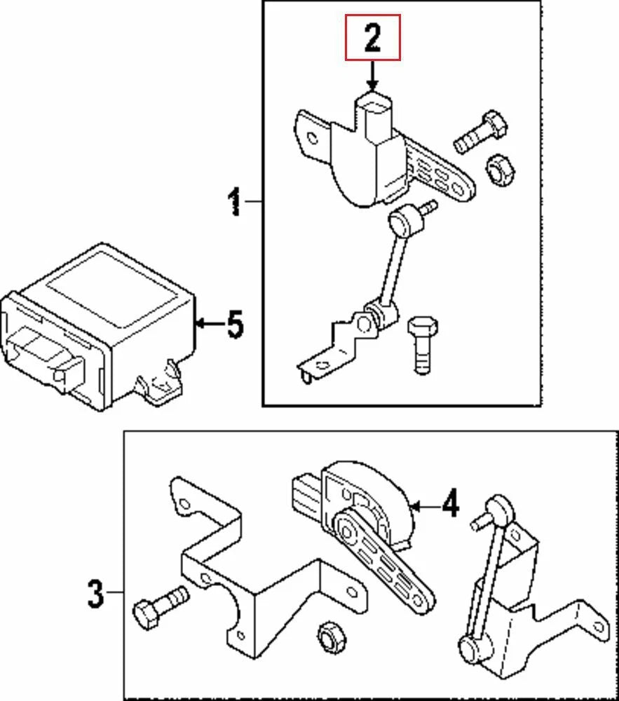 NEW VOLKSWAGEN EOS FRONT HEADLIGHT LEVEL SENSOR 1T0907503