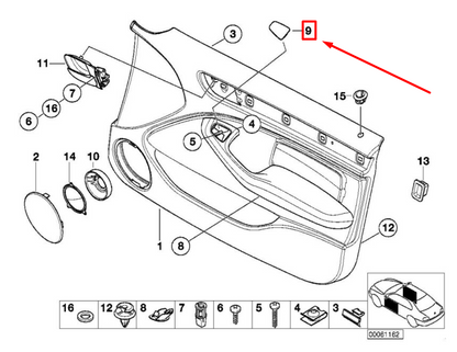 new bmw 3 e46 front door panel handle cover 8224401 51418224401 original