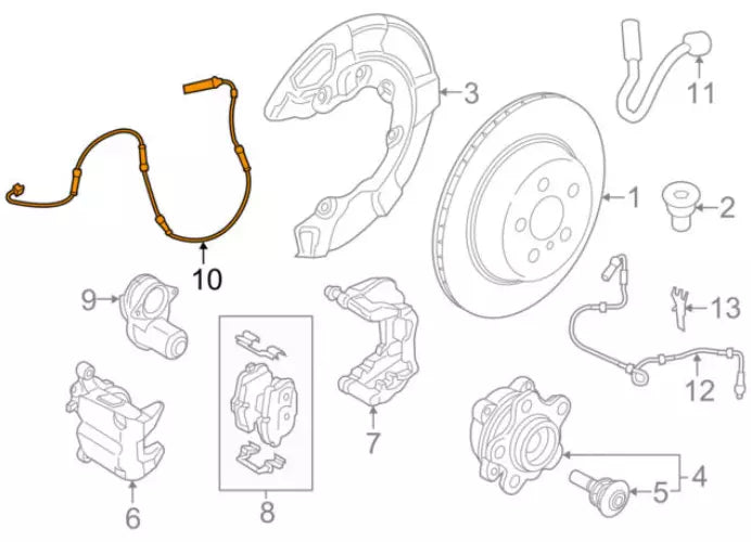 NEW BMW 7 G12 REAR BRAKE PAD WEAR SENSOR 34356890791 6890791 ORIGINAL
