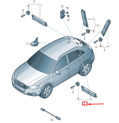 new audi q3 8u left upper antenna amplifier 8u0035225h original