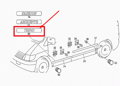 NEW MERCEDES-BENZ VITO W638 SIDE EMBLEM BADGE A6388170320 ORIGINAL