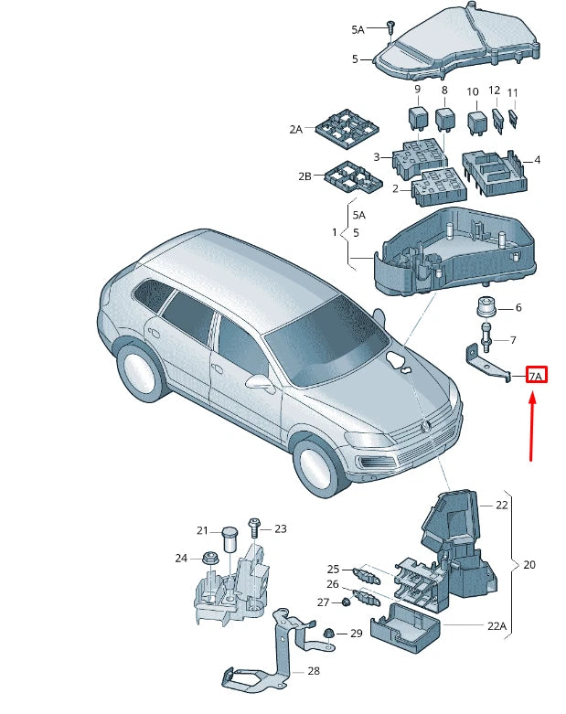 NEW VW TOUAREG 7P MK2 FUSE RELAY WIRING HARNESS HOLDER 7P0971502