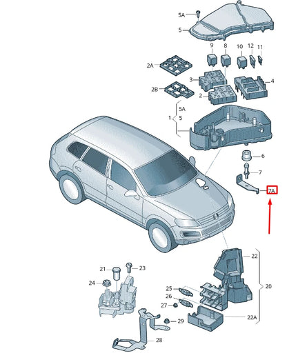 NEW VW TOUAREG 7P MK2 FUSE RELAY WIRING HARNESS HOLDER 7P0971502