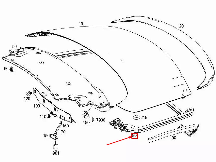NEW MERCEDES-BENZ SL R231 REAR LID SEALING FRAME A2317500198 ORIGINAL