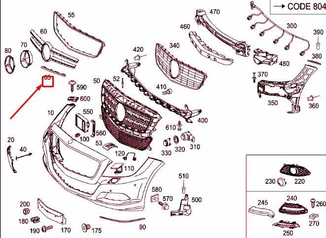 NEW MERCEDES-BENZ CLS C218 FRONT GRILLE LEFT MOLDING TRIM A2188851174 ORIGINAL