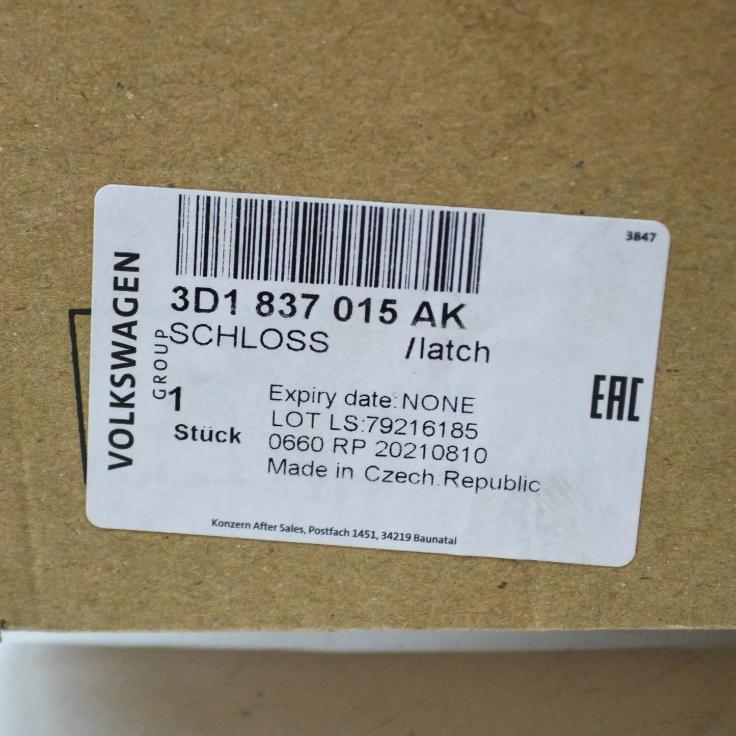 NEW VW PHAETON GP2 FRONT LEFT DOOR LOCK LHD 3D1837015AK ORIGINAL