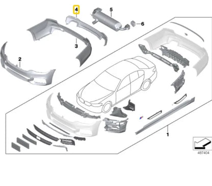 NEW BMW 5 G30 M REAR BUMPER DIFFUSER 51128064718 8064718 ORIGINAL