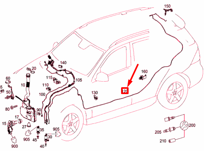 NEW MB GLE W166 BETWEEN PUMP AND SEPARATION POINT HOSE A1668600192 ORIGINAL