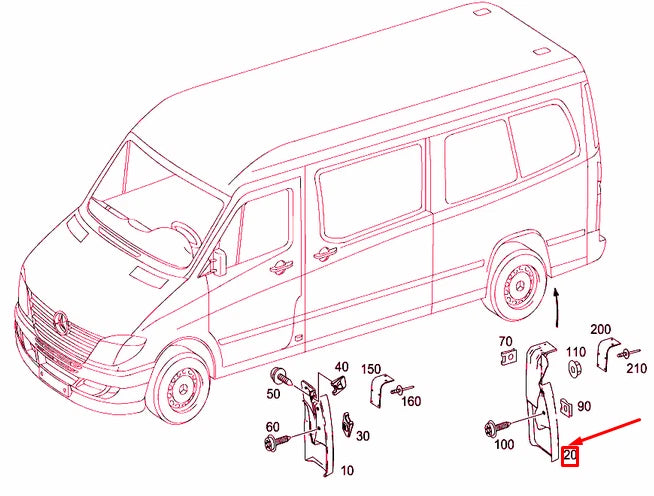 NEW MERCEDES-BENZ SPRINTER 906 REAR RIGHT SPLASH GUARD A90688215049051