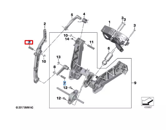 NEW BMW R K26 RT 1200 WINDSHIELD ADJUSTMENT CONNECTING PIN 46637693990 ORIGINAL