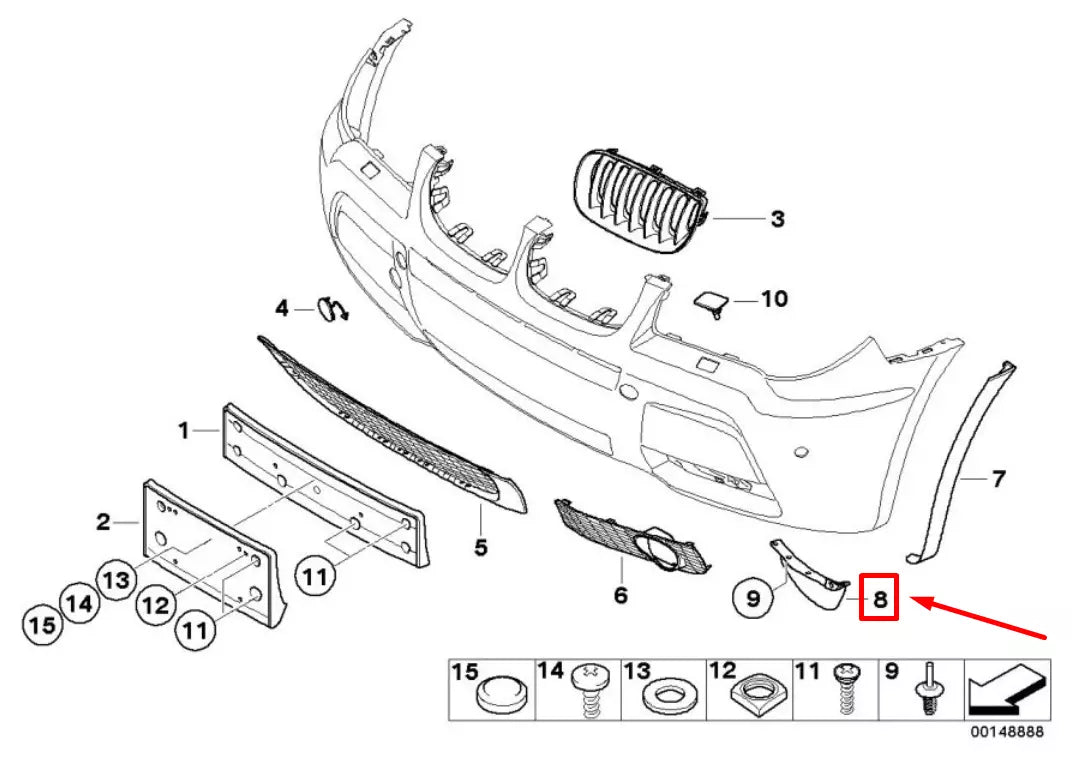NEW BMW X3 E83 FRONT RIGHT PRESSURE LIP SEAL 51643414884 3414884 ORIGINAL