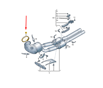 NEW AUDI RS3 SPORTBACK 8V EXHAUST PIPE CLAMP CLIP 8V0253460 ORIGINAL