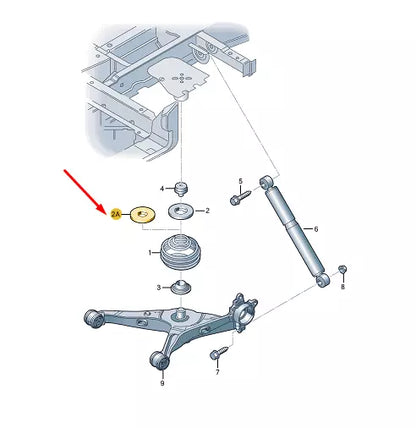 NEW VW TRANSPORTER T5 REAR SUSPENSION SPRING UPPER UNDERLAY 7H0511149C ORIGINAL