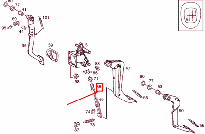 NEW MERCEDES-BENZ E W124 PEDAL OVER-CENTER ACTING SPRING A1249932401 ORIGINAL