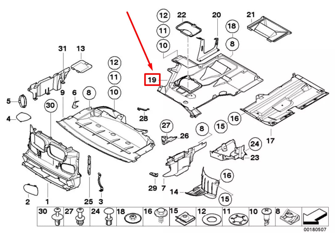 NEW BMW 5 E39 UNDERBODY COVER 51712498987 2498987 ORIGINAL
