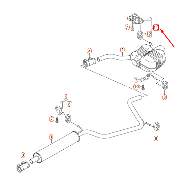 NEW VOLKSWAGEN PASSAT B8 EXHAUST SYSTEM BRACKET 5Q0253144N ORIGINAL