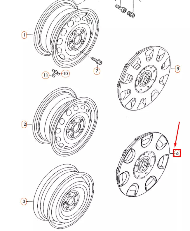 NEW VOLKSWAGEN TOURAN 1T WHEEL COVER TRIM 1T0601147BRGZ ORIGINAL