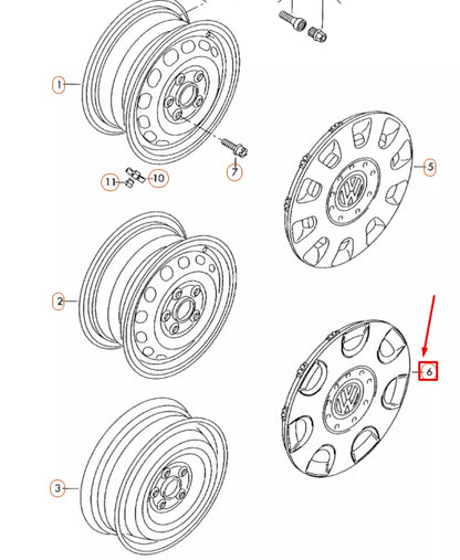 NEW VOLKSWAGEN TOURAN 1T WHEEL COVER TRIM 1T0601147BRGZ ORIGINAL