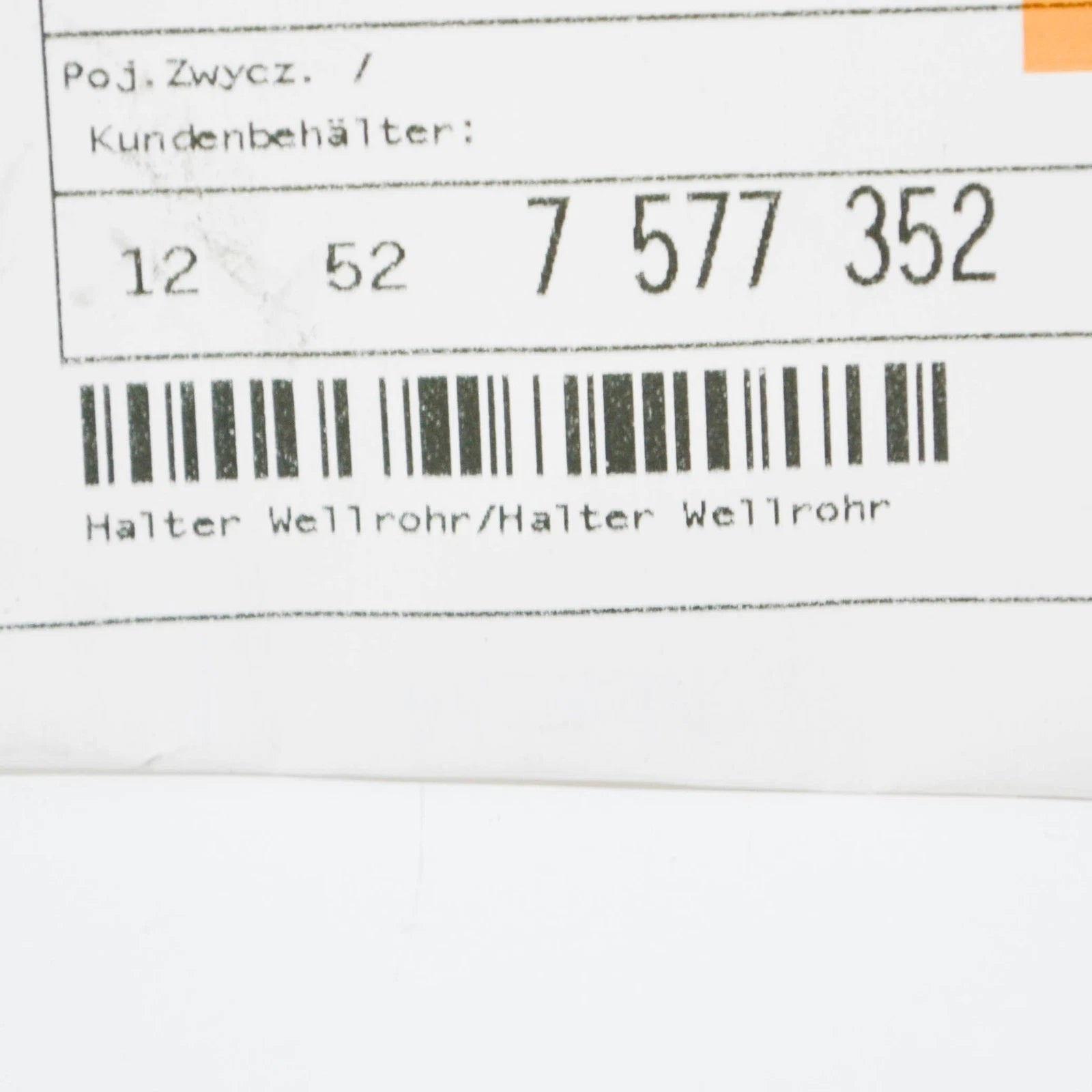 NEW BMW 7 F01 CORRUGATED TUBING HOLDER 12527577352 ORIGINAL