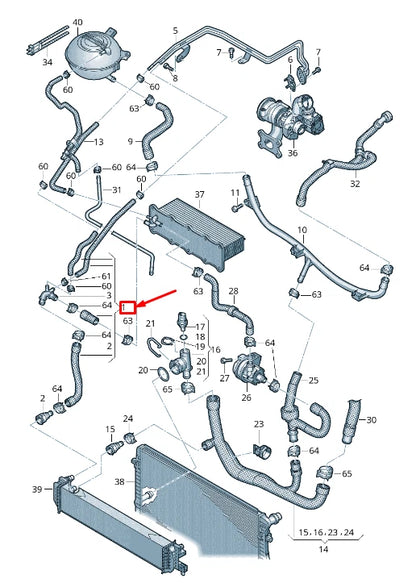 NEW VW SHARAN 7N COOLANT HOSE WITH QUICK RELEASE COUPLING 7N0122101P