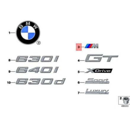 NEW BMW 5 G30 M REAR TRUNK BOOTLID BADGE 51148070804 8070804 ORIGINAL