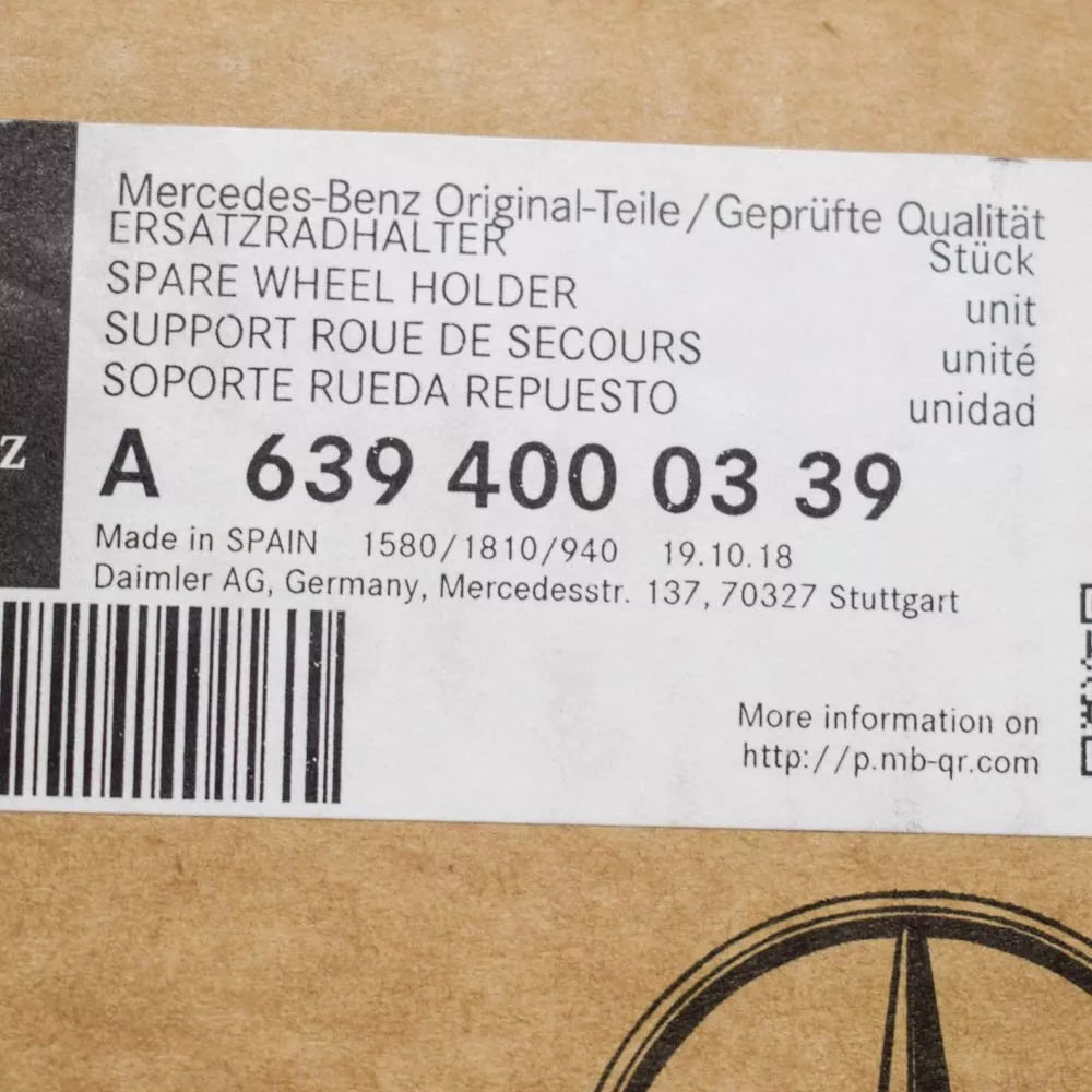 NEW MERCEDES BENZ VIANO W639 SPARE WHEEL CARRIER W BRACKET A6394000339 ORIGINAL