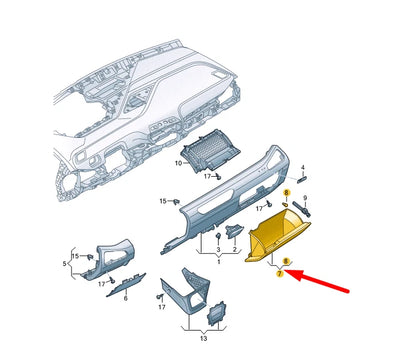 NEW VOLKSWAGEN ID.3 E11 GLOVE COMPARTMENT LHD 10B8571214PK ORIGINAL