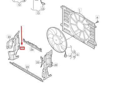 NEW AUDI A4 B9 RADIATOR RIGHT AIR GUIDE 8W0121284AL ORIGINAL