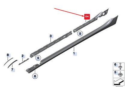 new bmw 5 gran turismo f07 rear left sill retaining strip 51777201257 original