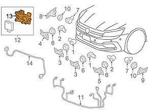 NEW VW PASSAT B8 CRUISE CONTROL DISTANCE SENSOR HARDWARE KIT 561998561 ORIGINAL
