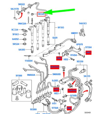new ford focus mk2 fuel injector system hex nut 3m5q-9k549-ab 1483821 original