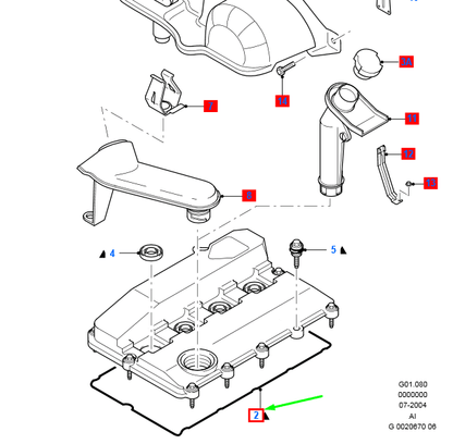 new ford mondeo mk2 cylinder head cover gasket 1198000 2s7q-6k260-aa original