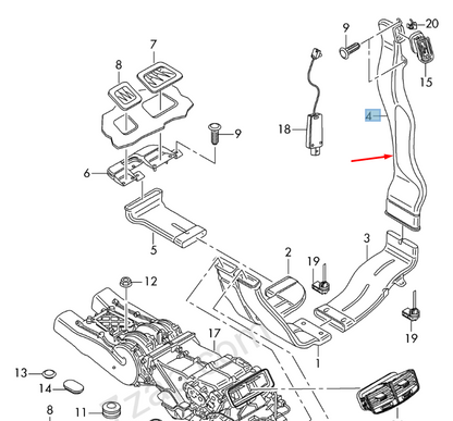 NEW AUDI A8 D4 LEFT DASHBOARD UPPER AIR DUCT 4H0819725 ORIGINAL