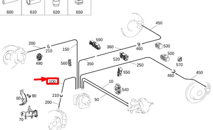 NEW MB CLA C117 HYDRAULIC UNIT FRONT BRAKE LINE A2384280000 ORIGINAL