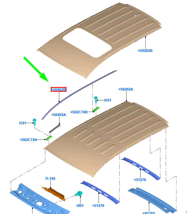new ford ecosport mk2 right side roof strip trim 1932207 fn1b-n50462-ab original