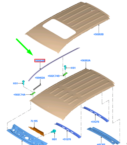 new ford ecosport mk2 right side roof strip trim 1932207 fn1b-n50462-ab original