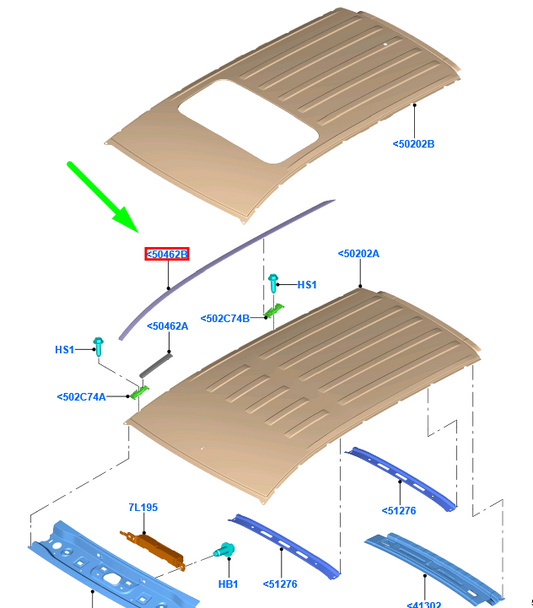 new ford ecosport mk2 right side roof strip trim 1932207 fn1b-n50462-ab original