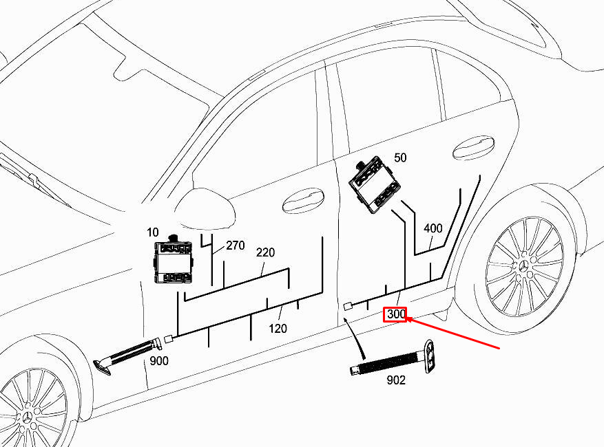 new mercedes-benz c w205 rear door electrical wiring harness a2055400031