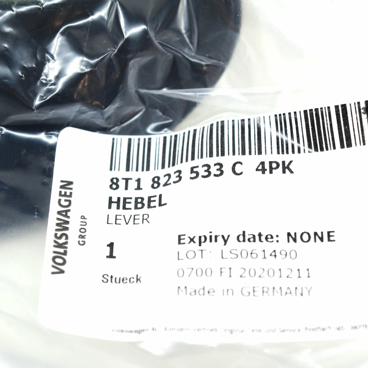 NEW AUDI A3 8V BONNET RELEASE HANDLE LHD 8T1823533C4PK ORIGINAL