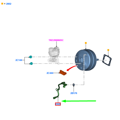 new ford ranger t6 mk1 brake booster vacuum tube lhd 1921406 original
