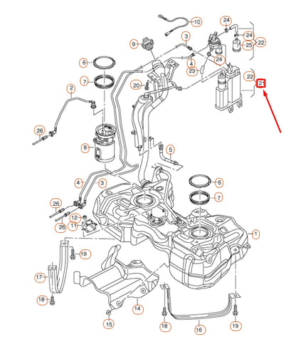 NEW AUDI Q3 8U ACTIVE CHARCOAL FILTER WITH DIAGNOSIS PUMP 3C0201797D ORIGINAL