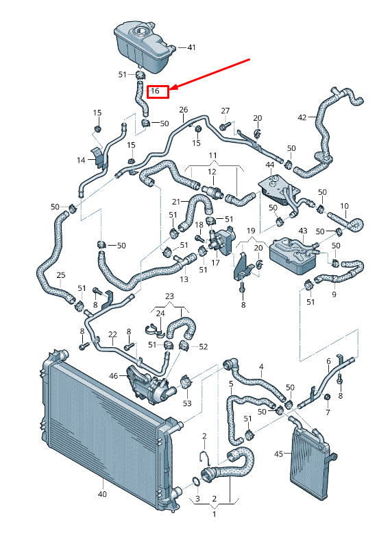 new audi a6 c6 engine coolant reservoir hose 4f0121109t original