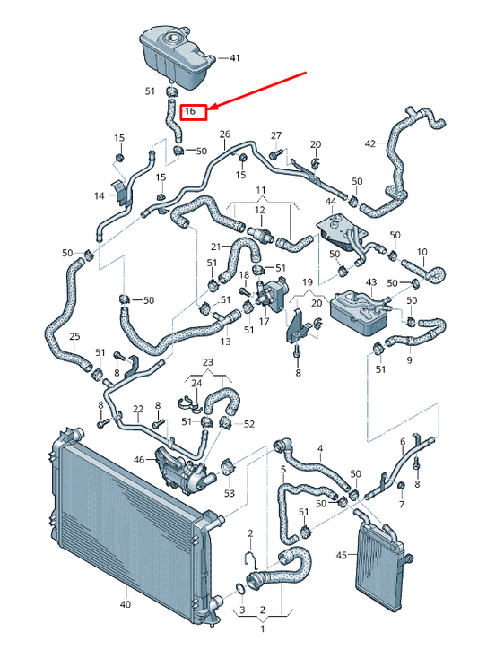 new audi a6 c6 engine coolant reservoir hose 4f0121109t original