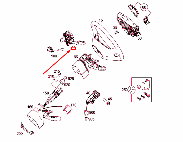 NEW MB SPRINTER 906 STEERING WHEEL TURN SIGNAL SWITCH A9065450310 ORIGINAL