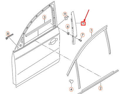 NEW AUDI A4 B8 FRONT RIGHT DOOR B-PILLAR TRIM 8K0837902N9B9 ORIGINAL