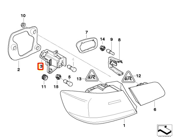 NEW BMW 3 E93 REAR RIGHT TAILLIGHT BULB HOLDER 63217178384 7178384 ORIGINAL